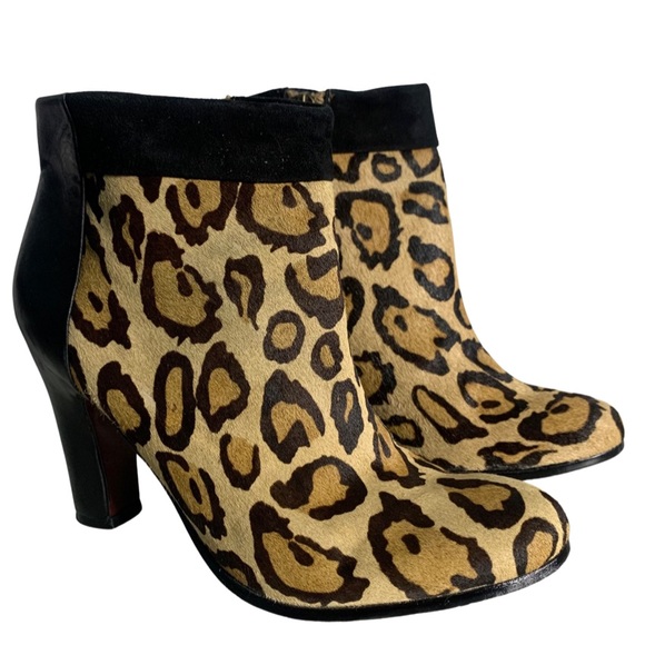 Sam Edelman Salina Leopard Animal Print Side Zip Ankle Boots Booties Size 6.5M - Picture 5 of 10